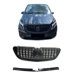 Calandre Diamant Noir Chromé Pour Mercedes Vito W447 (2014-2019) - Neuve