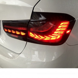 2 FEUX ARRIERE LED 3D LOOK M4 CS POUR BMW SERIE 5 F10 DE 2010 A 2017 - NOIR