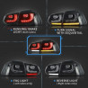 2 FEUX ARRIERE LED POUR VW GOLF 6 AVEC CLIGNOTANT LED DEFILANT - NOIR TRANSLUCIDE