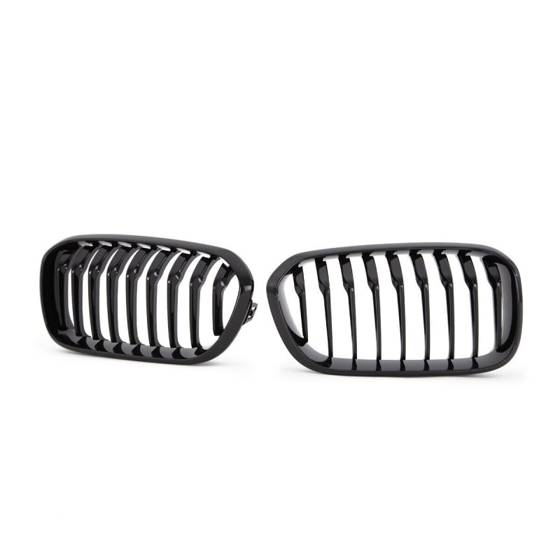 POETRYXIAO Calandre Double Barre Sport Noir Brillant pour BMW Série 1 F20  F21 2015-2018, adaptée au réglage BMW