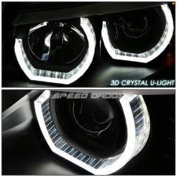 2 FEUX PHARE AVANT ANGEL EYES LED 3D BMW SERIE 5 E39 PHASE 1 ET 2 DE 1995 A 2003