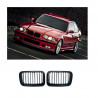2 GRILLE DE CALANDRE NOIR BRILLANT GLOSS BMW SERIE 3 E36 PHASE 1 DE 1990 A 08/1996