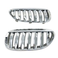 2 CALANDRE CHROME ET GRIS POUR BMW SERIE 6 E63 COUPE ET E64 CABRIOLET ET M6