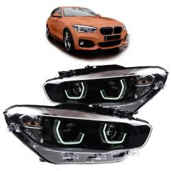 2 feux phare avant angel eyes full led pour BMW série 1 F20 / F21 phase 2 de 03/2015 à 09/2019