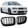 2 CALANDRE NOIR BRILLANT DOUBLE LAME BMW SERIE 3 E46 COUPE PHASE 1 DE 1999 A 04/2003